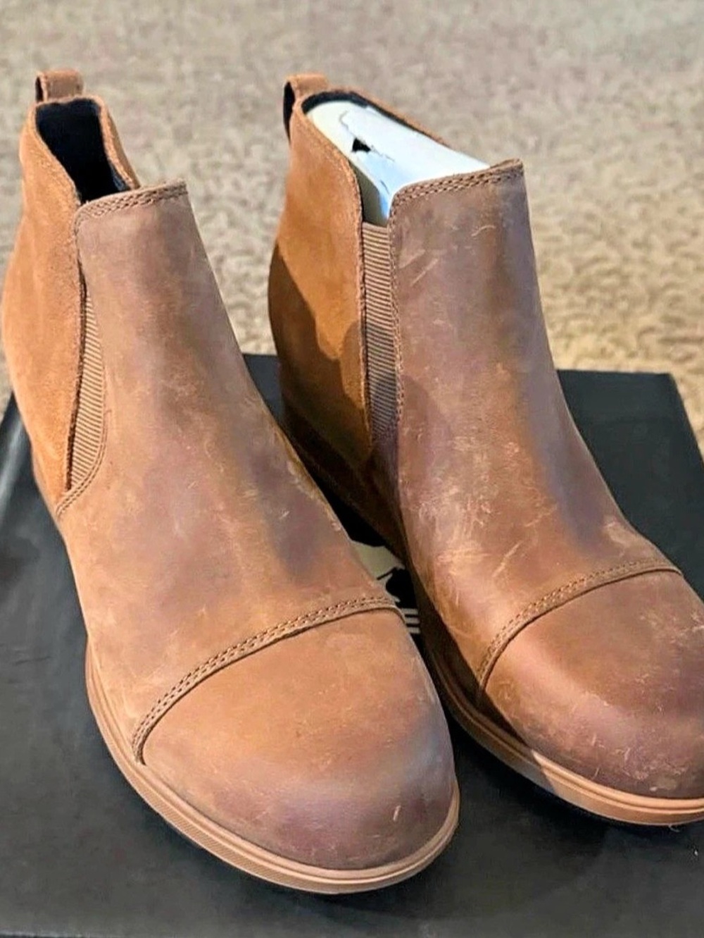 Sorel Evie Pull-On Ankle Boots Brown US 8.5